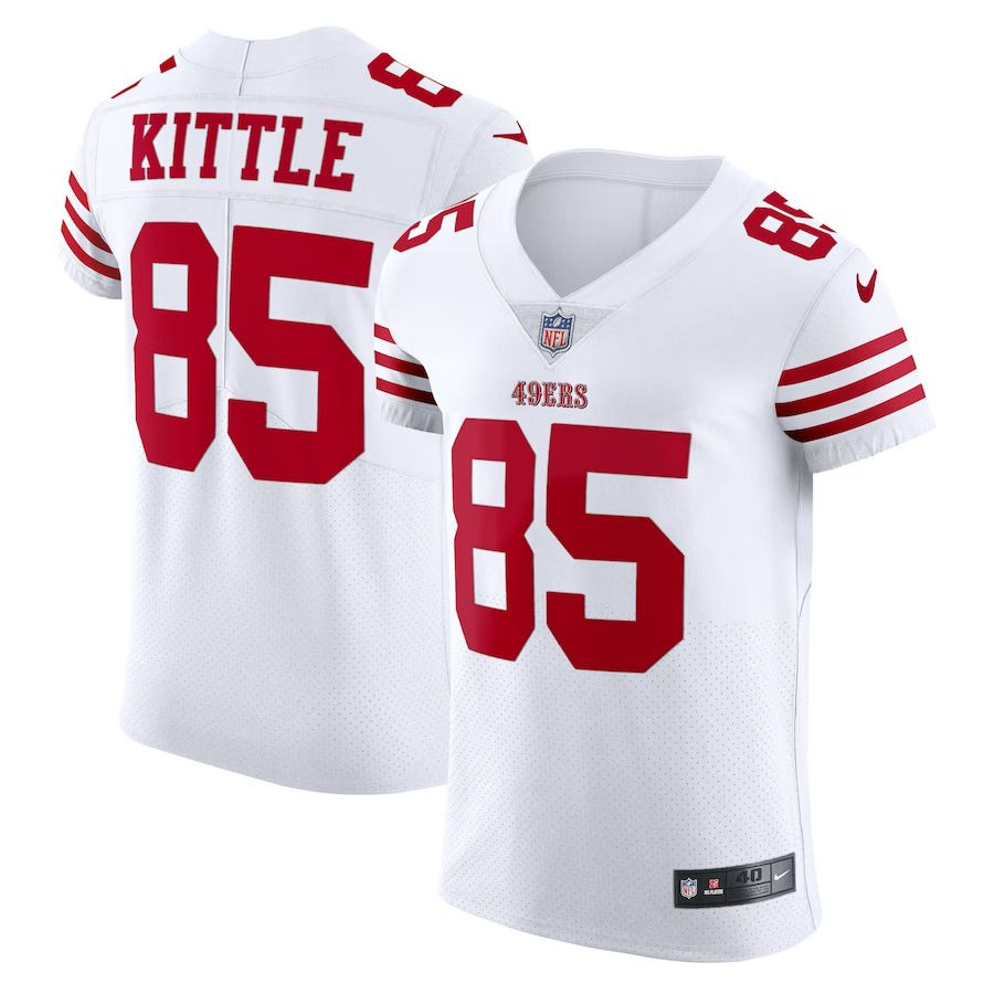 Men San Francisco 49ers 85 George Kittle Nike White Vapor Elite NFL Jersey
